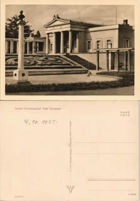 Ansichtskarte Potsdam Schloß Charlottenhof Park Sanssouci 1955