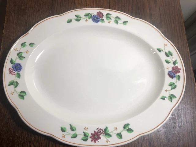 *RARE* Geo. Jones & Sons Crescent Ivory Bouquets MAYFLOWER 13.5" Platter England
