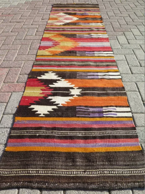 Anatolia Long Kilim Runner, Hallway Rug, Carpet Runner, Aisle Stair Rug 28"X106"