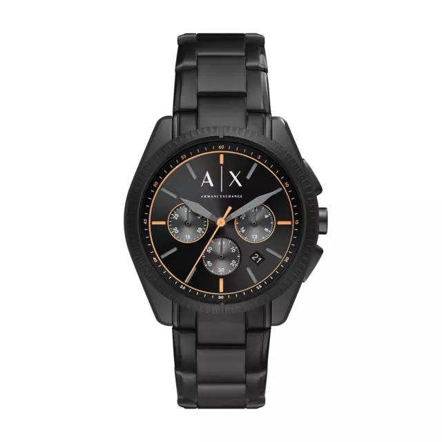 Montre Homme ARMANI EXCHANGE GIACOMO AX2852 Chrono Acier Inoxydable Noir NEW