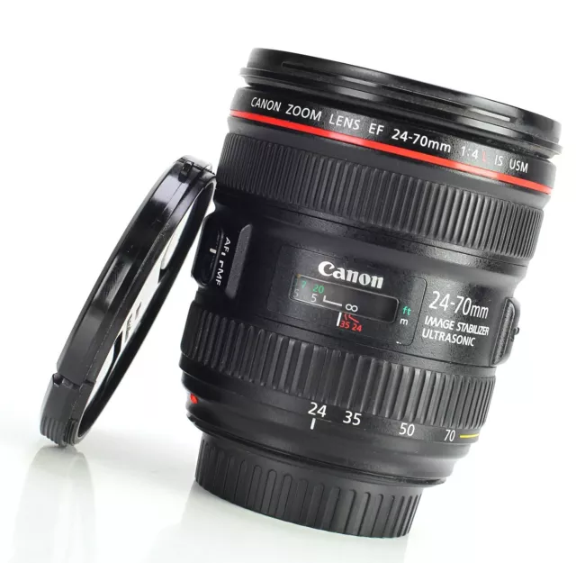 Canon EF 24-70mm F4 L IS USM Macro Autofocus Lens EOS DSLR Front & Rear Lens Cap