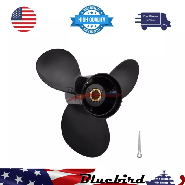 9 1/4 x 10 Aluminum Outboard Propeller for Evinrude Engines 8-15HP,13 Tooth,RH