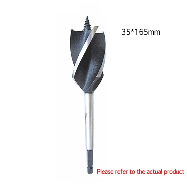 4Slot Woodwork Drill Bit 1/4Inch 4Flute Hex Shank Twist Drill Bit 35x165mm #ur