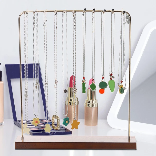 Présentoir d'organisateur de bijoux de comptoir avec crochets pour