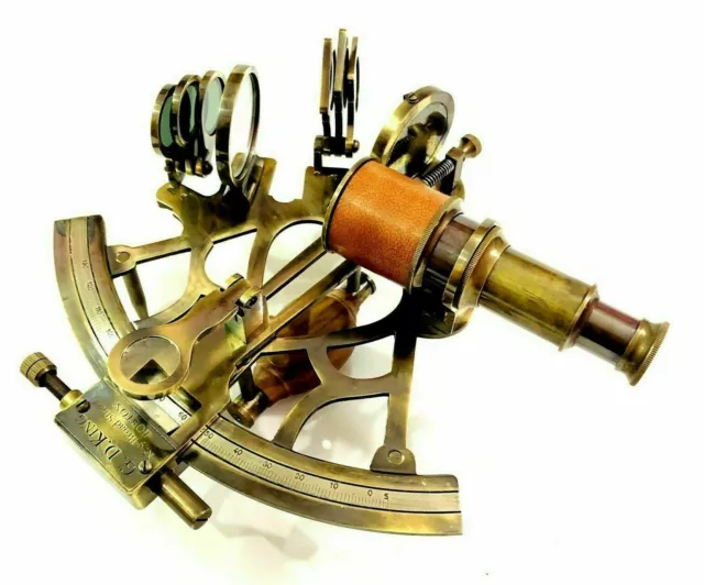 Nautical Antique Brass 8"Sextant Vintage Navigational Instruments Maritime Ship