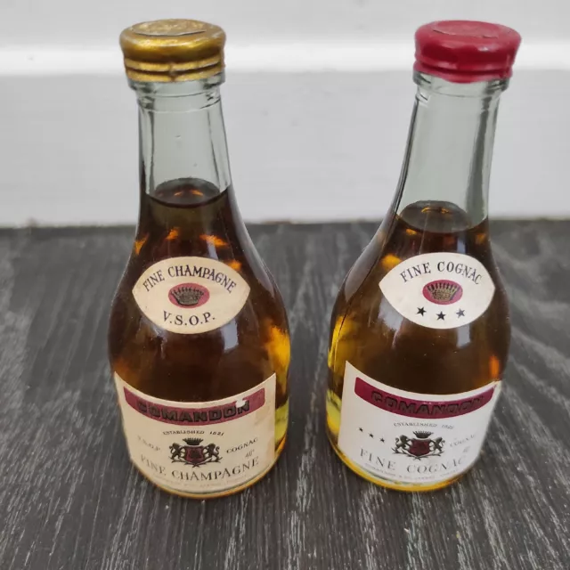 Old Cognac Comandon 3 Etoiles  Et Vsop 3Cl Mini Bottle