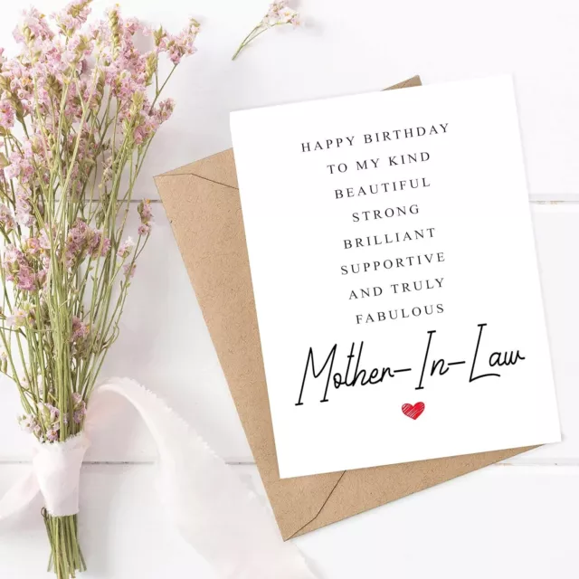 MOTHER-IN-LAW BIRTHDAY CARD Poem - Amazing 5 x 7 inches, Multicolor $15 ...