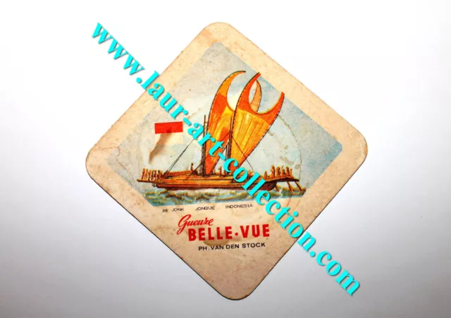 Belle-Vue Gueuze N°28 Jonque - Ancien Sous Bock Biere Dessous Verre Bar, Coaster