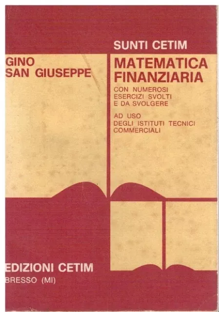 MATEMATICA FINANZIARIA E Attuariale Tosini Angelo Colombani 1942 \ Brossura  EUR 10,40 - PicClick IT