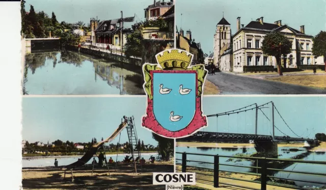 Carte postale ancienne NIEVRE COSNE multivues écrite