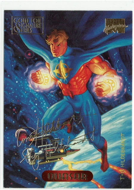 Marvel Masterpieces 1994 Gold Foil Signature Series Card #96 - Quasar