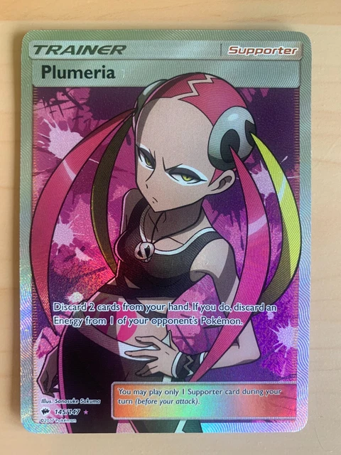 Plumeria 145/147 - SM Burning Shadows Full Art Ultra Rare Pokemon Trainer Card