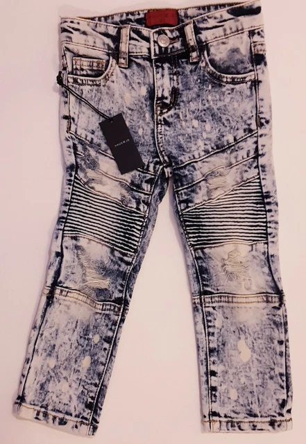 HAUS OF JR DENIM Luxury distressed biker Jeans for Kids 3T boys s3