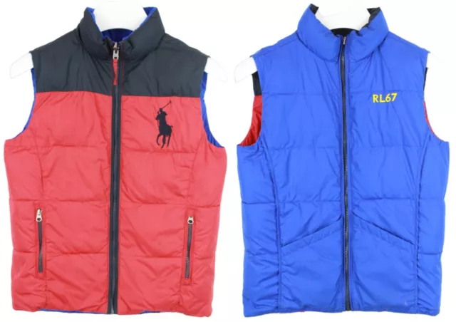 Polo Ralph Lauren Gilet Garçon M Réversible Rembourré Fermeture Éclair Matelassé