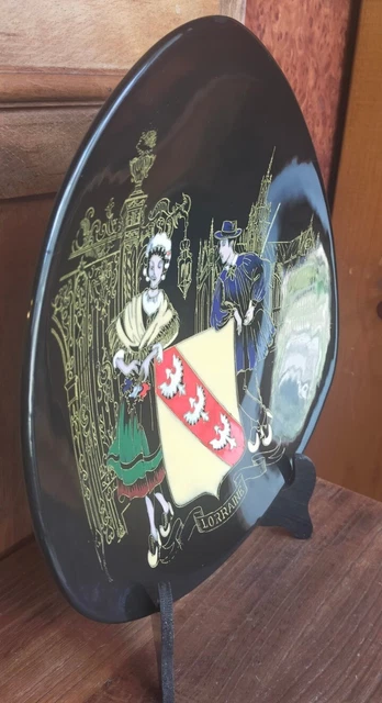 Assiette Emaux De Longwy Modèle Grand Feu Décor "Lorraine" Numéroté 3522