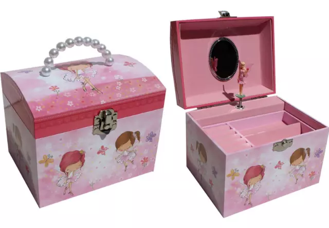 Musical Jewellery Box Fairy With Pearl Handle Girls Birthday Gift New