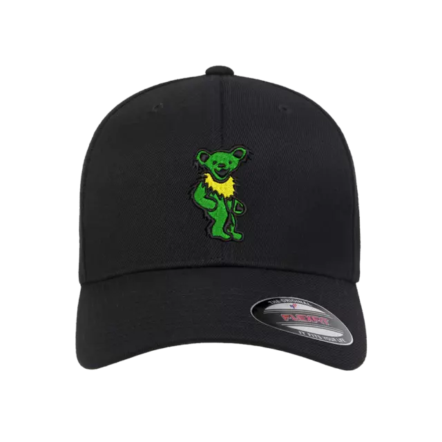 Grateful Dead Dancing Bear Embroidered Flexfit Fitted Ball Cap