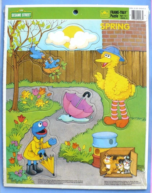 Spring Muppets VINTAGE MUPPETS SESAME Street Frame Tray Preschool Spring Puzzle New ...