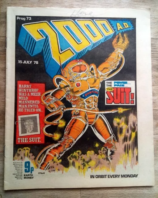 2000AD comic prog 73 from 1978 - excellent condition