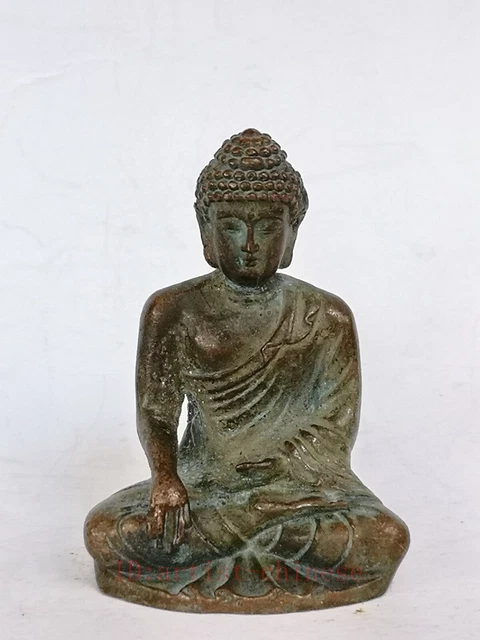 Collection Old Chinese Tibet Bronze Carving Buddha Statue Family Pray Decoration
