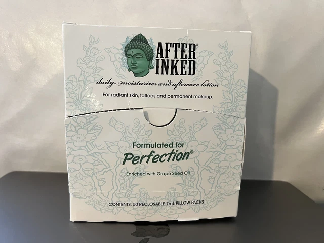 After Inked. Loción de cuidado posterior para tatuajes. Caja 50 Recuperable 7 ml Caducado 04/23