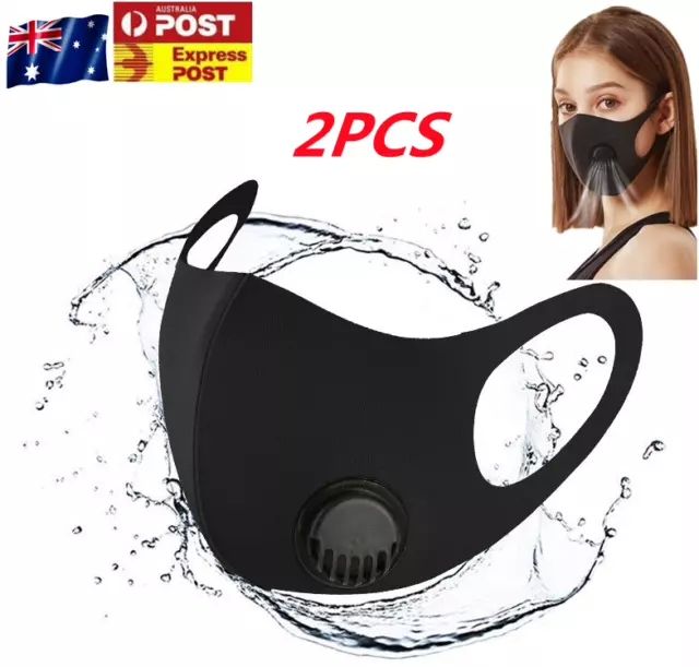 AU 2X Washable Anti Air Pollution Breathable Adult Face Mask With Exhaust Valve