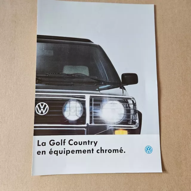 1991 Brochure GOLF COUNTRY équipement chromé : dépliant de 4 pages