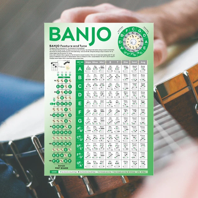 BANJO CHORDS CHART Sheet Professional Practice Chart for Beginner ...