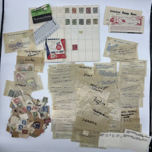 Lot of Miscellaneous Loose Stamps and Cancelled Stamps Grader & Vintage Hinges
