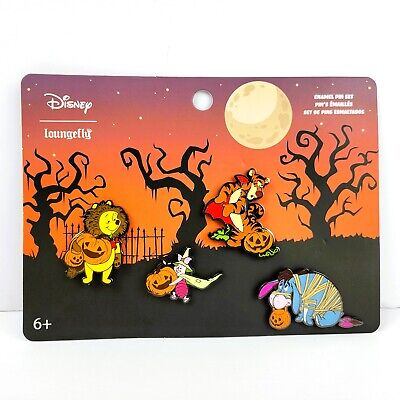 Loungefly Disney Winnie the Pooh Halloween 4pc Pin Set Piglet Tigger Eeyore