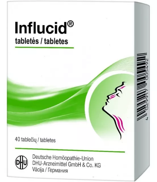 INFLUCID 40tadl. Tratamiento homeopático DHU del resfriado y la gripe. Nuevo.
