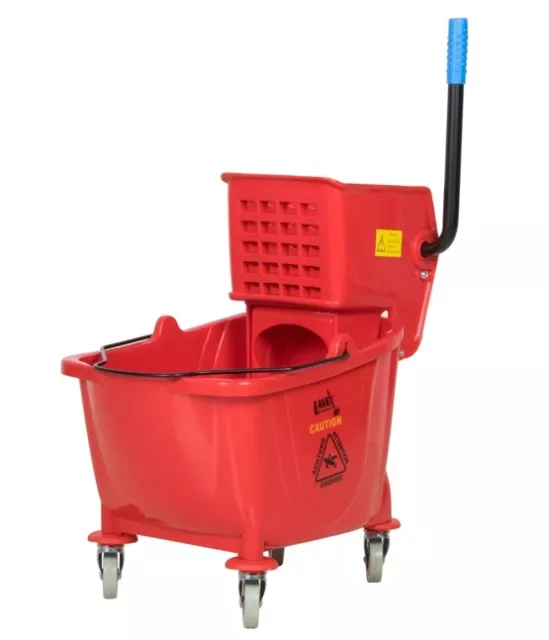 35 QT Red Combo Mop Bucket & Side Press Wringer Lavex