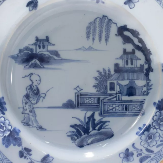 Antique 18th Century Dutch Delft Chinoiserie Plate 2