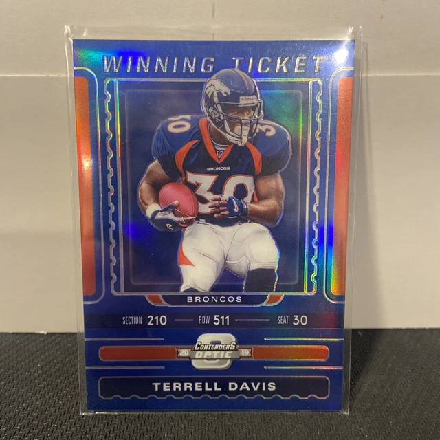 2019 Panini Contenders Optic Winning Tickets Blue /99 Terrell Davis #WT-TD HOF