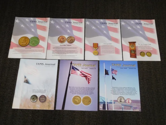2008-2009  7 Tams Journals Coins Civil War Tokens Shell Cards Medals