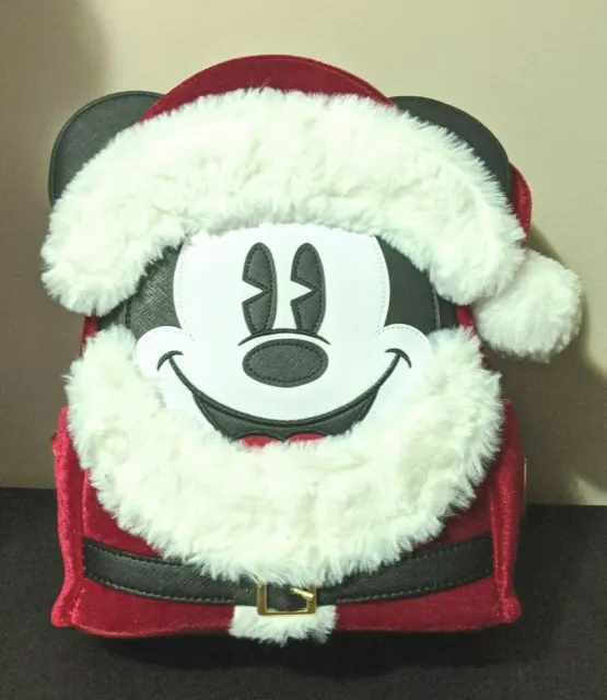 Exclusive Loungefly Disney Glitter Mickey Mouse Santa Mini Backpack ...