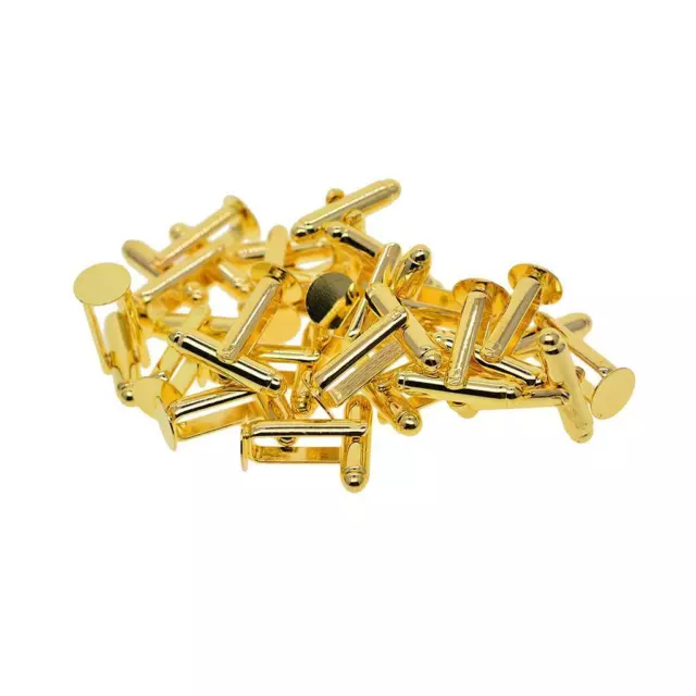 20 Piece Brass Cufflink Cuff Links Blanks Round Bezel Trays Cabochon Setting