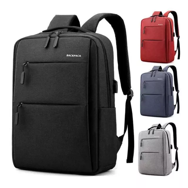 Men Women Large Anti Theft Backpack USB Laptop Rucksack Waterproof School Bag