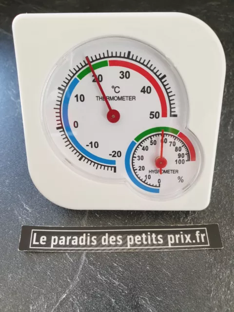 Thermomètre hygromètre , -20°C à + 50°C ,humidité 0-100 %, à poser ou accrocher