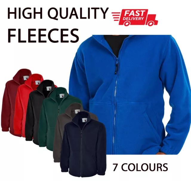 PLAIN NO TEXT Classic FLEECE Jacket Full Zip Work Wear Warm Casual HQ Clothing P
