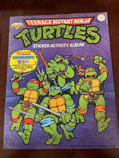 Teenage Mutant Ninja Turtles 1989 Vintage PANINI Sticker Activity Album Complete