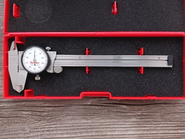 NEW Starrett 120A-6 Dial Caliper, 0-6” In Plastic Case - White Dial Face