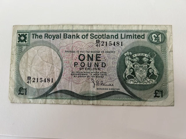 1978 SCOTLAND 1 Pound Bank NoteRoyal Bank of Scotland LimitedB41