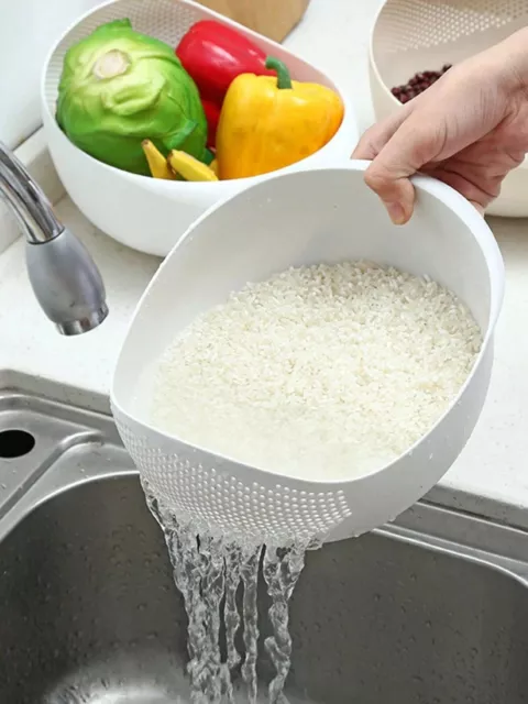 Filter Strainer Drainer Colander Rice Washing Drain Basket Fruit Vegetable Sieve