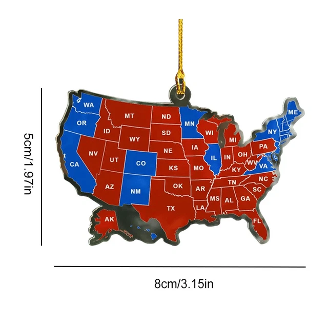 US ELECTION MAP Ornament 2024 Election Results Map Christmas Tree Decor