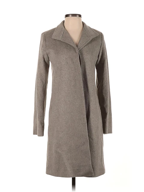 Fleurette Women Gray Wool Coat 0