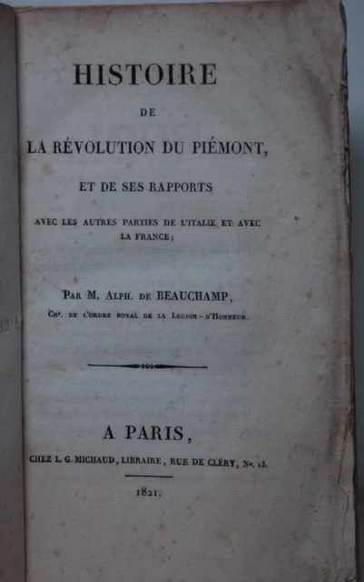 Histoire de La Revolution Of Piedmont, Et Ses Rapports With Les Autres Parties