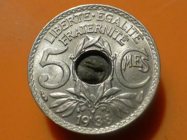 5 Centimes - Lindauer - 1938 - Rare Qualite Sup+ ! (Cocarde Presente)