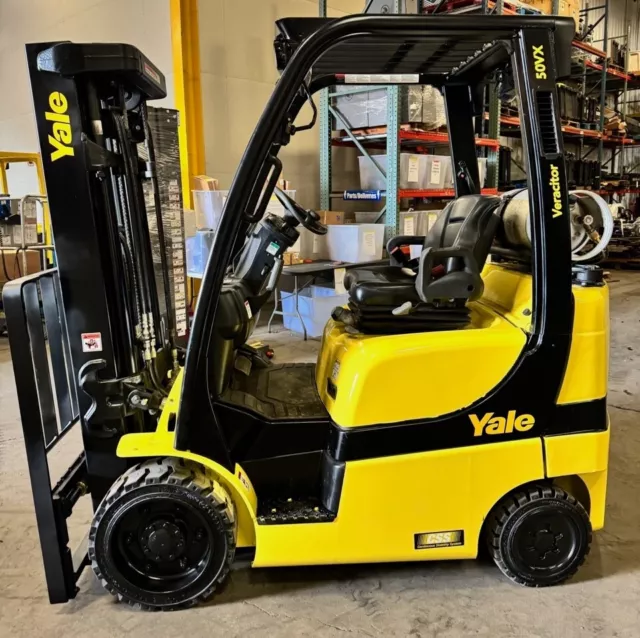 2021 Yale GLC050VXN 5000 LB 3 Stage Mast LP Gas Forklift with Side Shifter