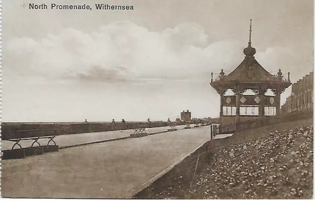 Withernsea.North Promenade Orig.Old U/U Sepia RPPC-(Pub:Unknown)-Near Mint